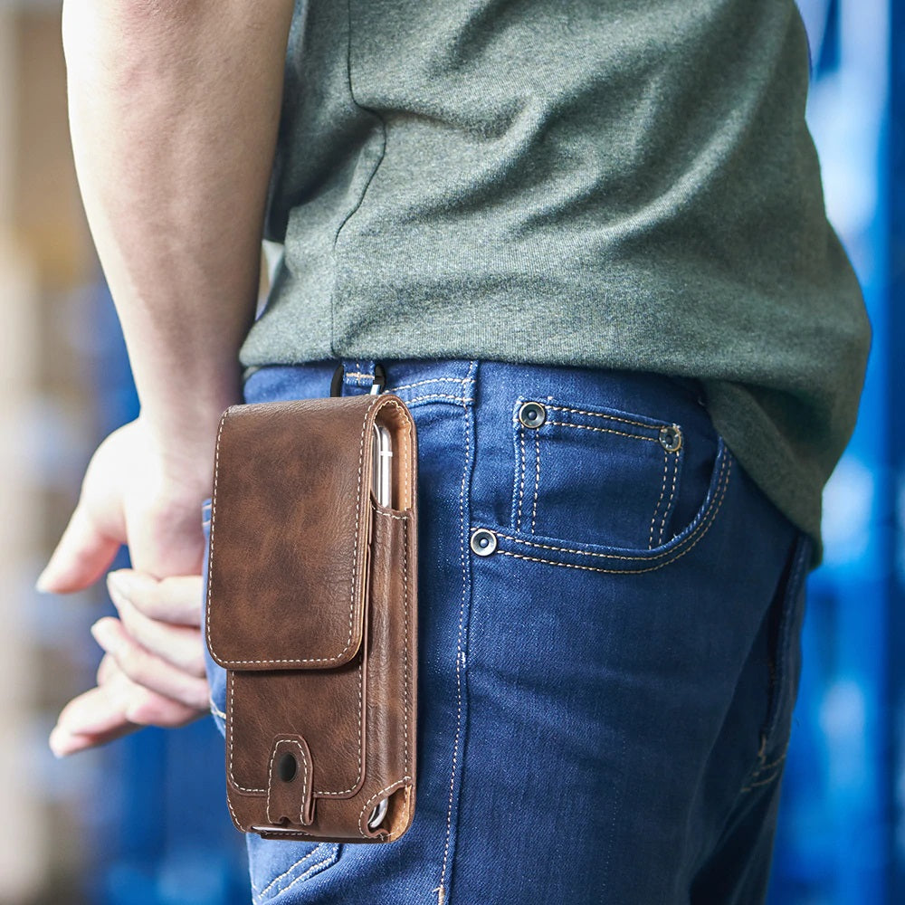 Universal Leather Phone Wallet with Belt Clip Pouch Case (iPhone X / XS / XS Max / XR / 6 / 7 / 8 and Samsung) - Exinoz