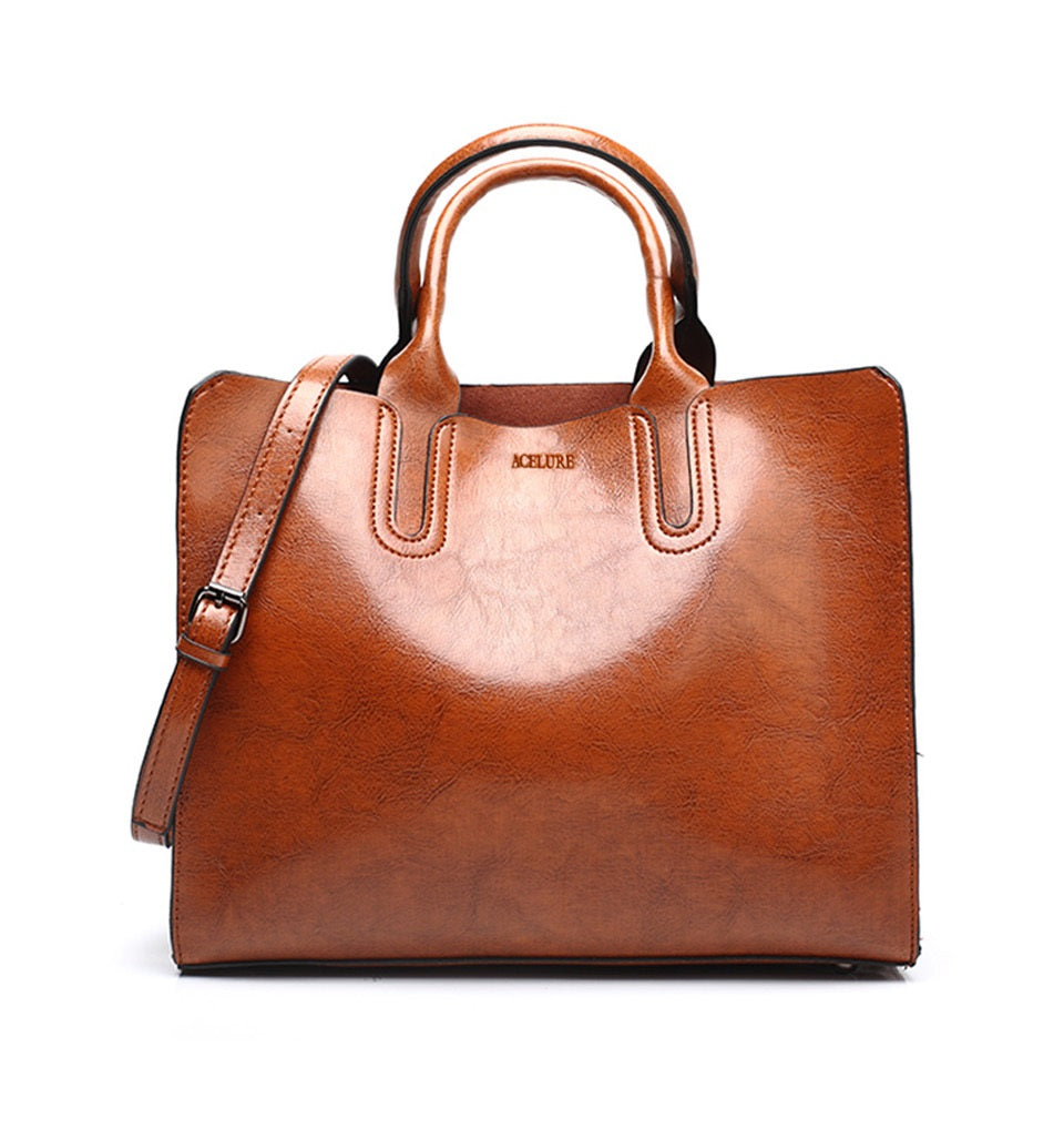 Women's Leather Casual  Handbag Large