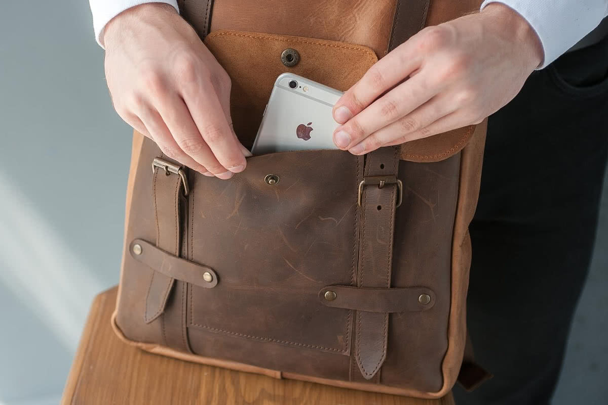 Genuine Leather Laptop Backpack - Exinoz