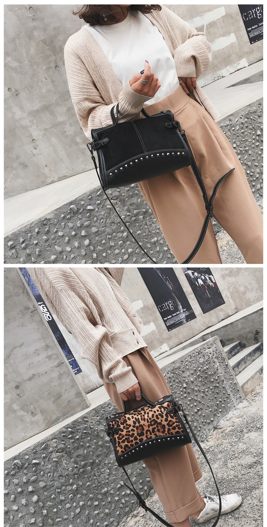 EXINOZ Leopard Handbag For Women