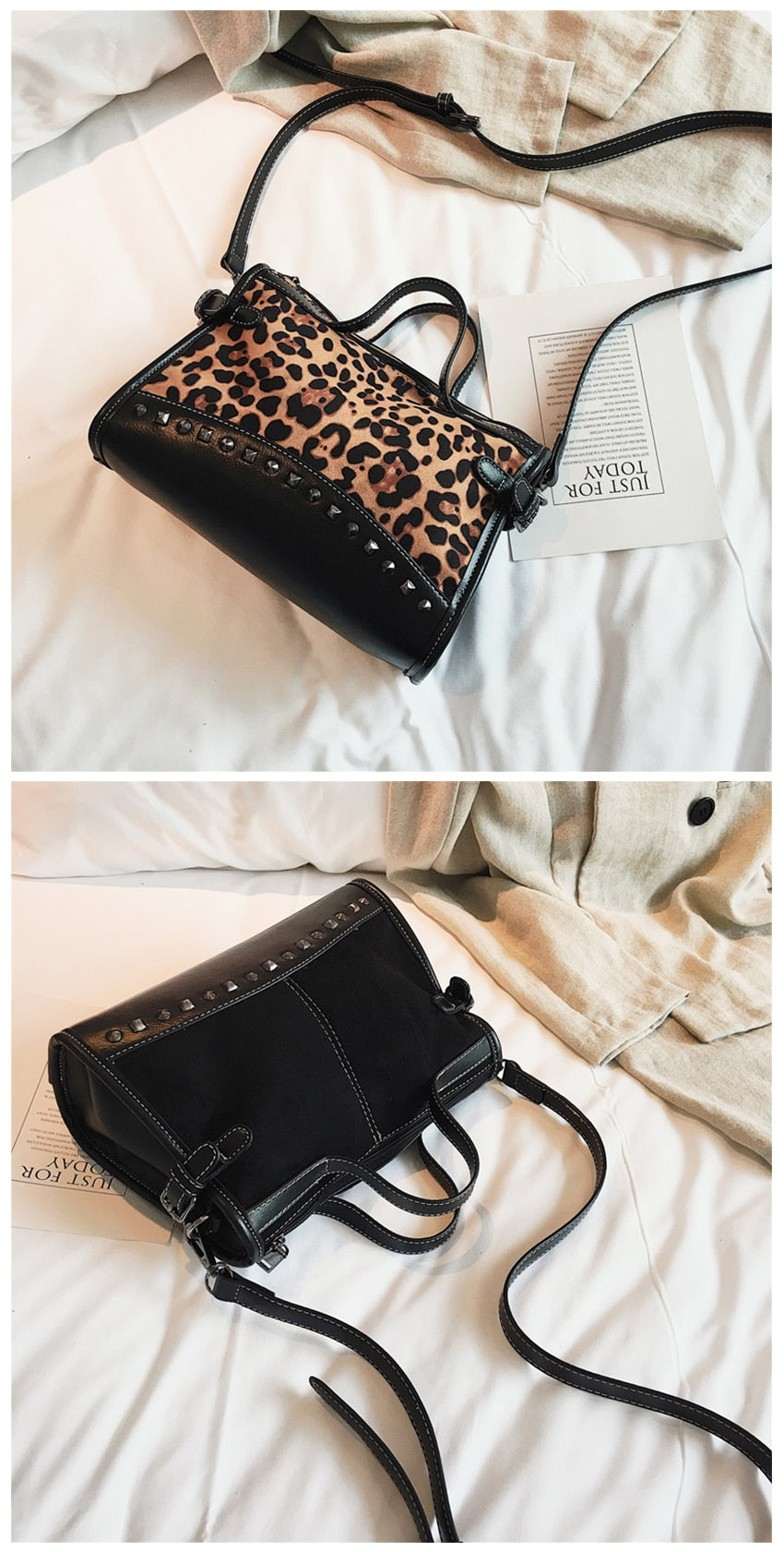 EXINOZ Leopard Handbag For Women