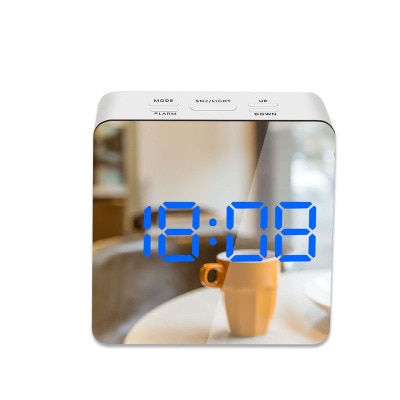 LED Mirror Night Clock with Temperature Display