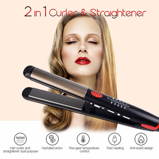 2 in 1 Curler and Hair Straigthener - Exinoz
