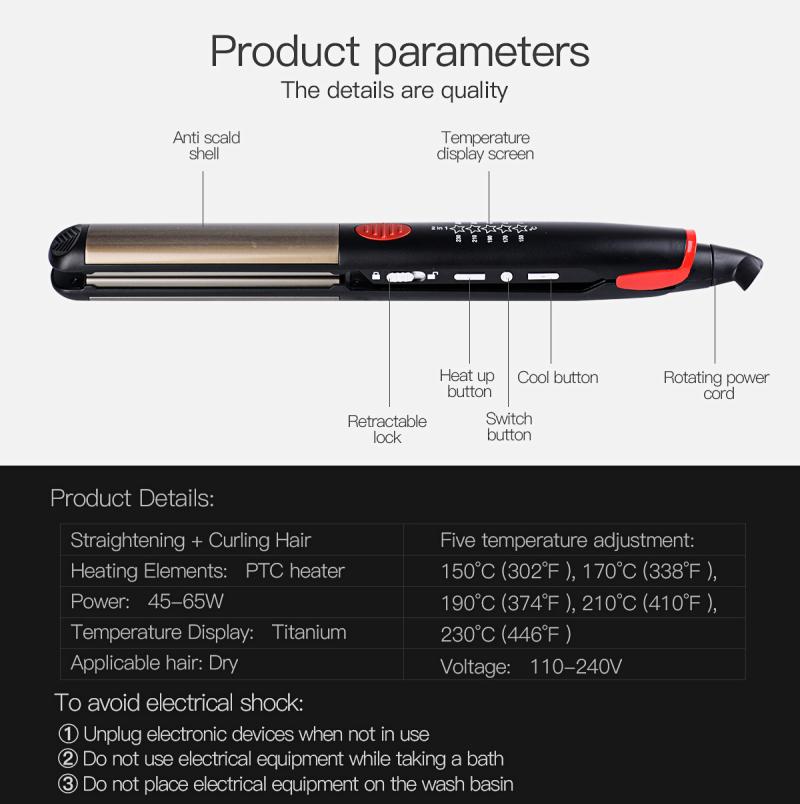 2 in 1 Curler and Hair Straigthener - Exinoz