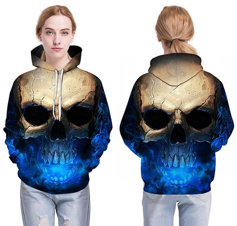 3D Skull Hoodie - Exinoz