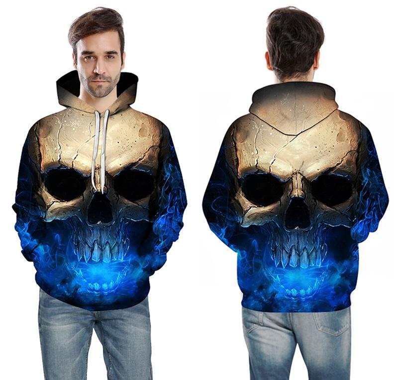 3D Skull Hoodie - Exinoz