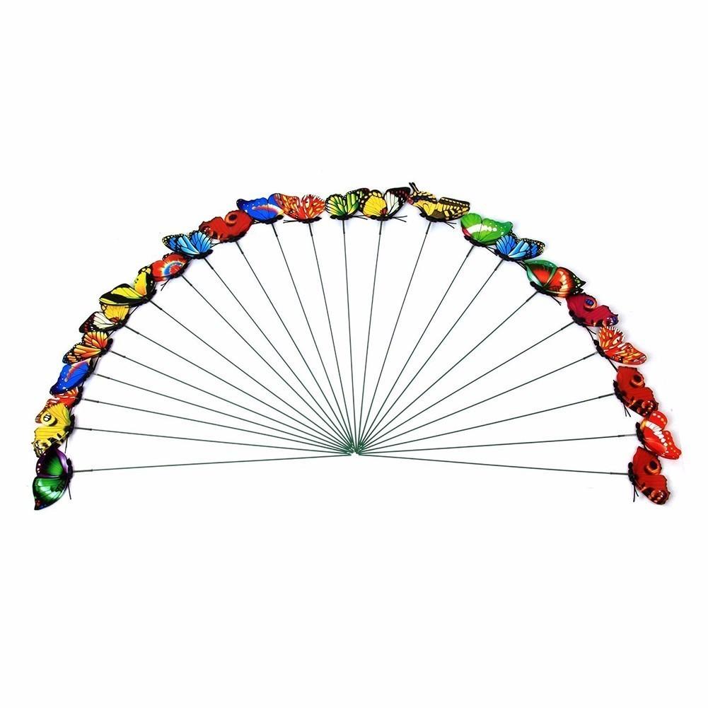 25Pcs Double Layer Butterfly On Sticks - Exinoz
