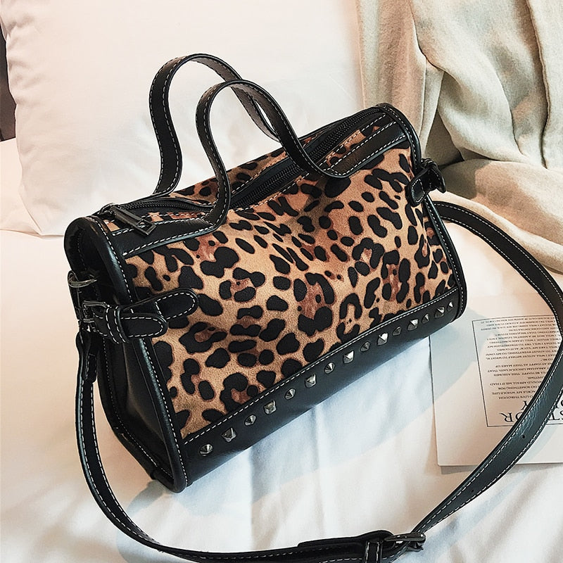 EXINOZ Leopard Handbag For Women