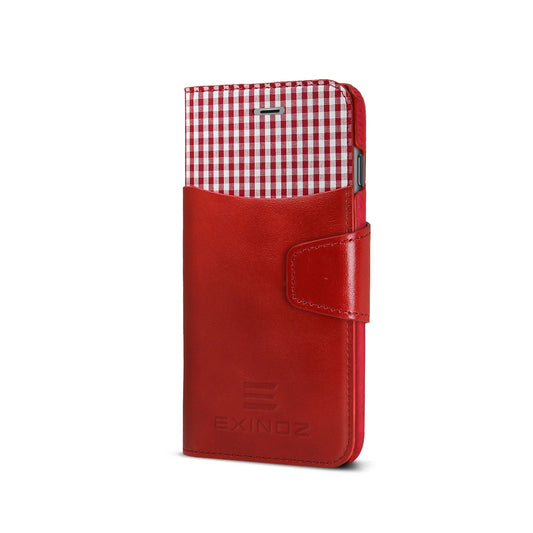 iPhone 6 / iPhone 6S Leather Wallet Case [RED] - Exinoz