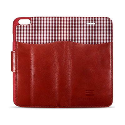 iPhone 6 / iPhone 6S Leather Wallet Case [RED] - Exinoz