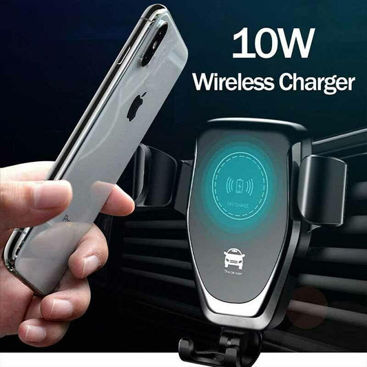 10W QI Wireless Fast Charger Car Mount Holder Stand For iPhone X XS Samsung Galaxy - Exinoz