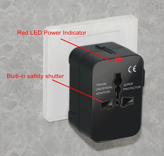 Universal Travel Adapter Wall Charger AU UK US EU AC Power Plug Converter 2 USB - Exinoz