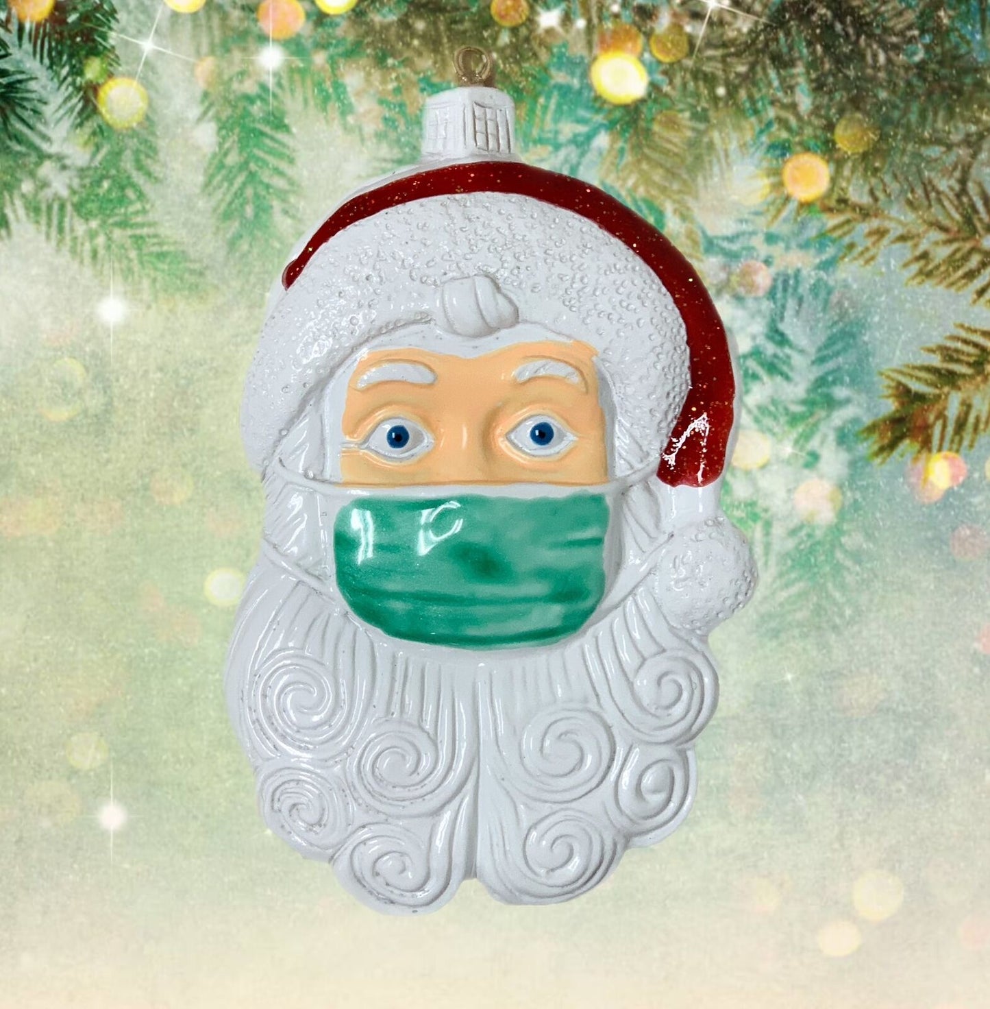 Santa Christmas Facemask Ornament 2020