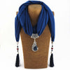 Necklace Scarf with pendant Fringe tassel and beads - Exinoz